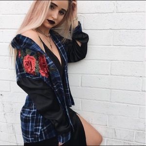 LF Rose Embroidered Flannel